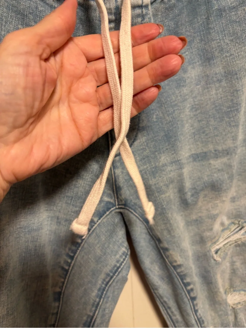 PacSun Distressed Men's Jogger Jeans with White Side Stripe and Ankle Zippers